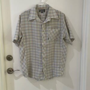 EZEKIEL plaid print short sleeve button up shirt large